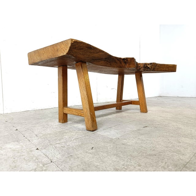 Vintage Brutalist Wooden Coffee Table, 1960s For Sale - Image 11 of 12