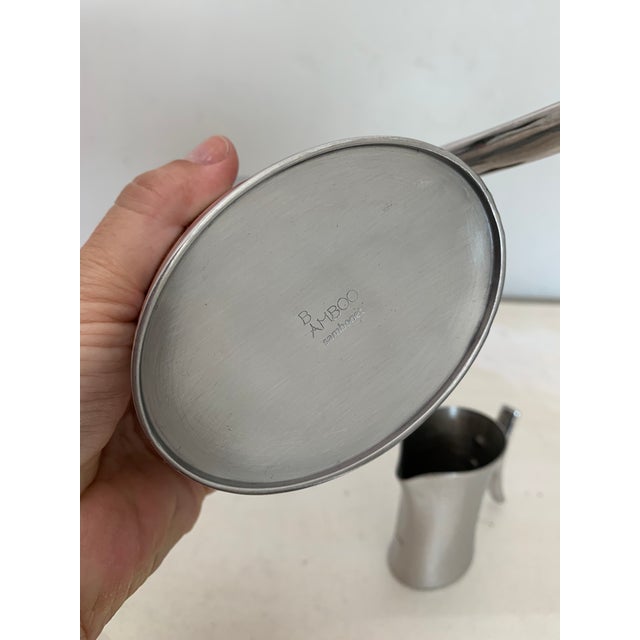 Sambonet Italy Bamboo Stainless Steel Coffee Set - 3 Piece Set For Sale - Image 11 of 13