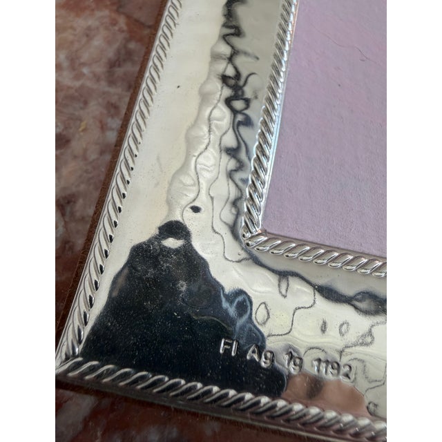 Silver Plated Francesca Moretti Silverstar International Frame + Abstract Painting by Jette Moore For Sale - Image 4 of 12