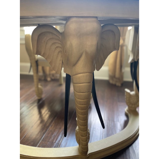 1990s 1990s Carved Elephant Desk and Chair For Sale - Image 5 of 11