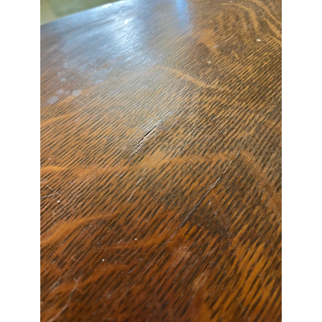 Vintage Haywood Wakefield Wicker and Oak Desk/Library Table With Drawer For Sale - Image 10 of 10