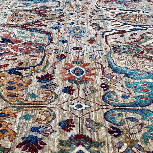 Camel Persian Khorassan Hand-Knotted Wool Rug - 7'9" X 9'9" For Sale - Image 14 of 16