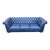 Animal Skin Chesterfield 3-Seater Sofa in Blue Leather For Sale - Image 7 of 7