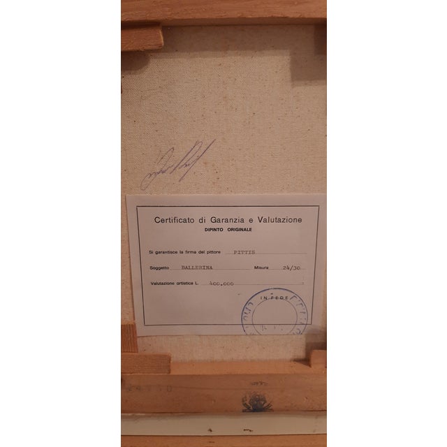 Pittis, Couple of Dancers, 1983, Oil on Canvases, Framed, Set of 2 For Sale - Image 14 of 18