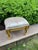 French 1960s Beige Upholstered Footstool in Gold Leaf For Sale - Image 3 of 5