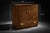 Drexel Heritage Drexel Mid 20th Century Architectural Walnut Cabinet With Geometric Facade & Pocket Doors For Sale - Image 4 of 10