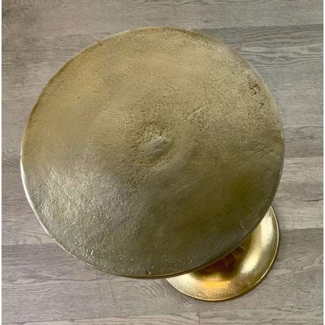 Currey & Company Currey & Co. Modern Bronze Finished Fluted Drinks Table For Sale - Image 4 of 4