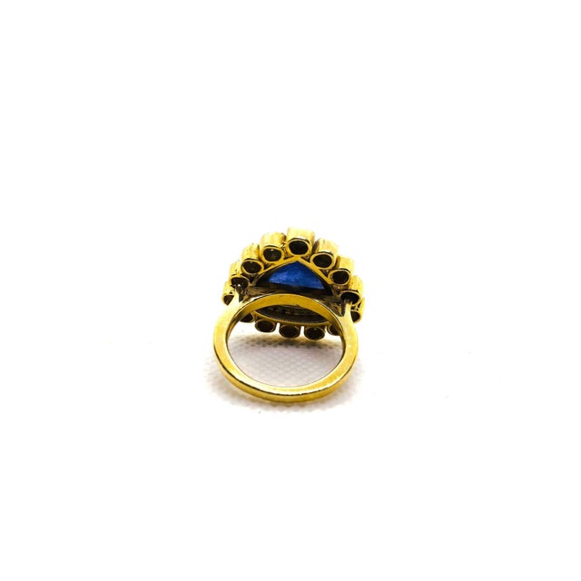 Baroque Bochic “Capri” Natural Rose Cut Diamond Ring Set In 18K Gold & Silver For Sale - Image 3 of 11