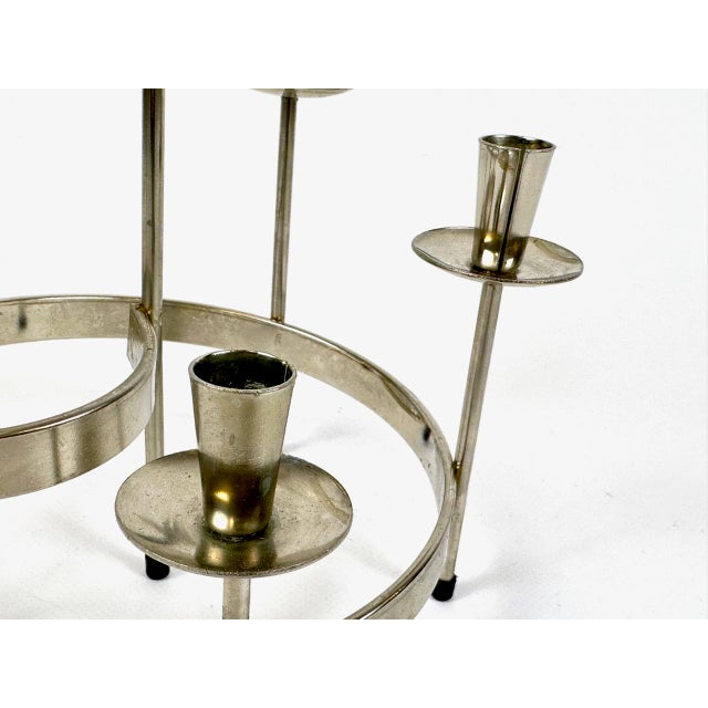 Mid-Century Modern Swedish Candlestick by Gunnar Ander for Ystad-Metal, 1960s, in Very Good conditions. Designed 1960 to...