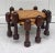 Vintage Woven Jute and Mahogany Stools - Set of 3 For Sale - Image 4 of 12