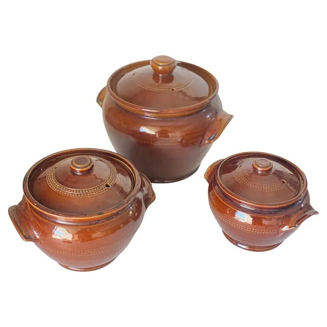 Brown Glazed Stoneware Soup Tureens with Lids, England, 1950, Set of 3 For Sale - Image 13 of 13