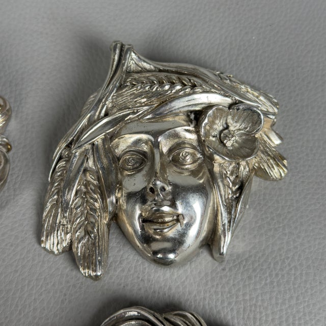 The Four Seasons Wall Mask Sculptures in 925 Silver, 1970s, Set of 4 For Sale - Image 4 of 11