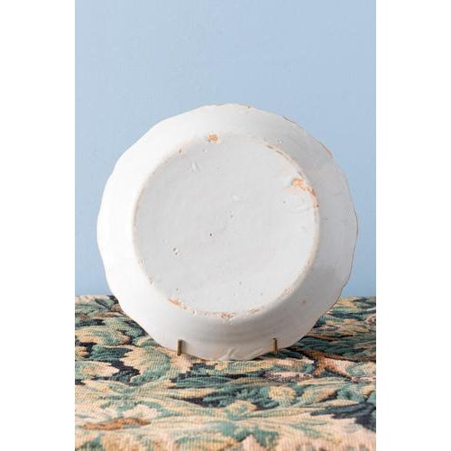 Manganese Floral Faience Plate from La Rochelle, 18th Century For Sale - Image 5 of 6