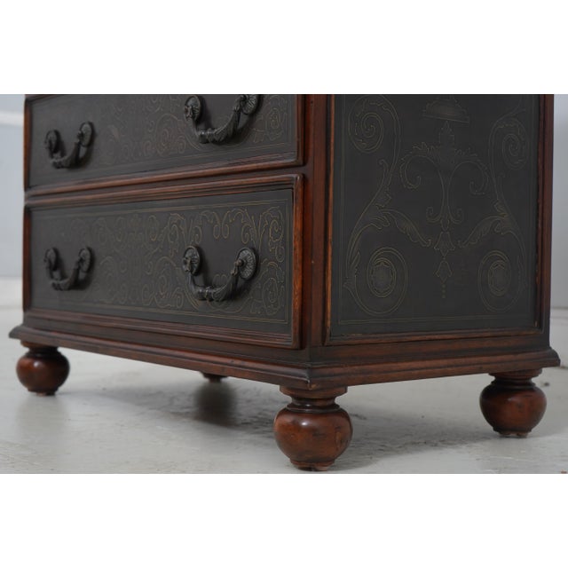 Theodore Alexander Embossed Metal Chest W. Bun Feet For Sale - Image 12 of 18