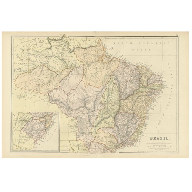 19th Century Map of Brazil with Historic Borders, River Systems and Coastal Regions, 1882 For Sale - Image 5 of 5