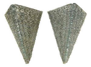 Brutalist Glass Shard Wall Sconces by Danny Lane, 1970s, Set of 2