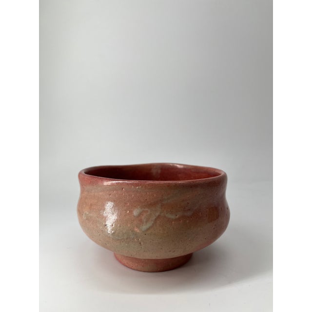 Vintage Japanese Aka-Raku Chawan With Original Wooden Box For Sale - Image 4 of 13