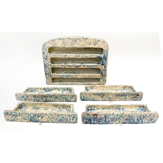 Hand-Built Glazed Ceramic Jewelry Box With Drawers, Florida Artist Rexx Fischer For Sale - Image 4 of 10