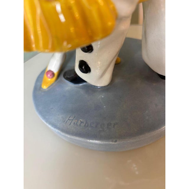 Ceramic Pierrot and Pierrette Figurine from Harberger, 1890s For Sale - Image 4 of 12