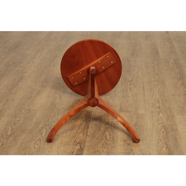 Skaker Style Round Cherry Side Table For Sale - Image 12 of 12