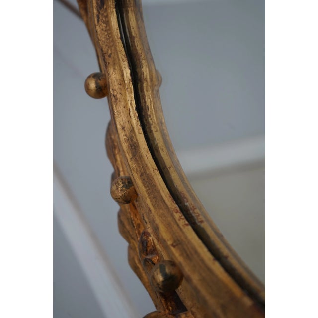 Glass Vintage Italian Gold Frame Decorator Mirror For Sale - Image 7 of 11