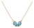 Classic Bezel-Set Twin Teardrop Blue Topaz Pendant in 925 Silver For Sale