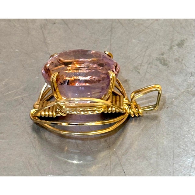 1960s 1960s Amethyst/Gold-Plated Pendant For Sale - Image 5 of 5