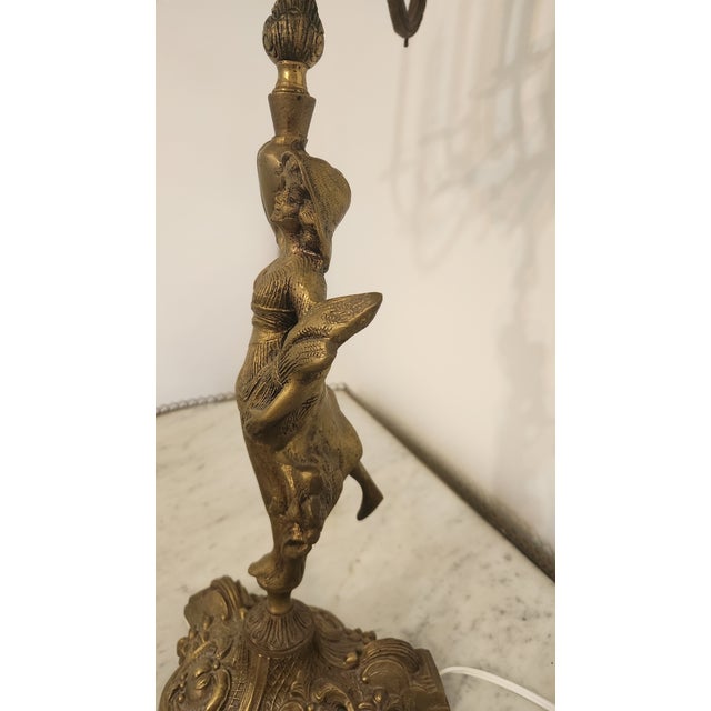 Monumental Brass Figural Maiden 13-Light Candelabrum, Circa 1960s For Sale - Image 9 of 18