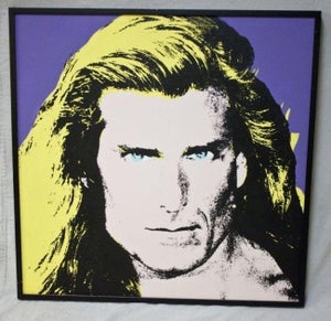 Steve Kaufman, Rare Unique Oil Painting Silkscreen of Fabio Pop Art 80s Icon, 1994
