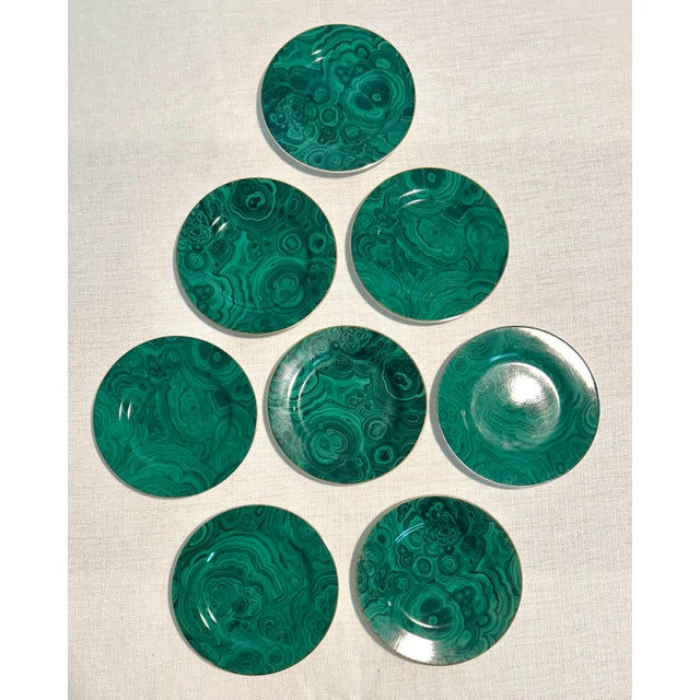 MCM Japanese Neiman Marcus Malachite Plates - A 12 Piece Set For Sale - Image 4 of 8