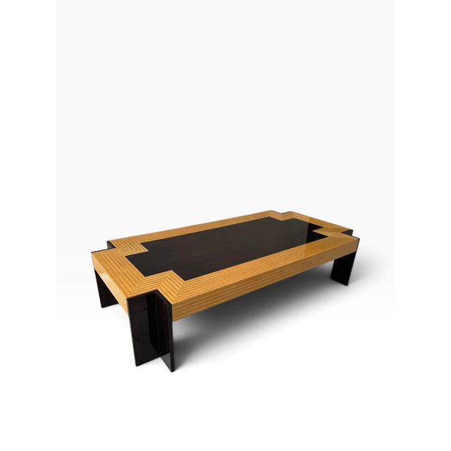 1980s 1980s Leon Rosen for the Pace Collection Postmodern "Medina" Mixed Wood Coffee Table For Sale - Image 5 of 14