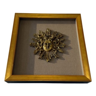 18th C. Gilt Bronze Mount of the Sun For Sale