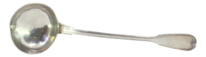 Silver Soup Ladle with Handle Grooves