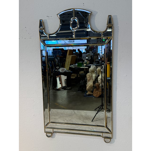 Brass Vintage Venetian-Style Mirror 1950s For Sale - Image 8 of 9