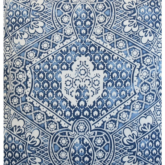 Stunning French Designer Blue & White Floral Botanical Feather/Down Pillow For Sale - Image 4 of 9