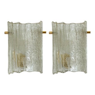 Massive Glass Wall Light Fixtures by J.T. Kalmar, 1960s For Sale