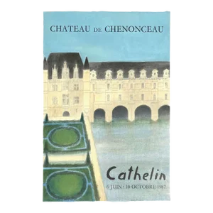 1987 Bernard Cathelin Château De Chenonceau Lithograph Poster