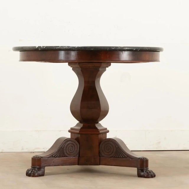 19th Century French Restauration 19th Century Mahogany & Marble Gueridon For Sale - Image 5 of 12
