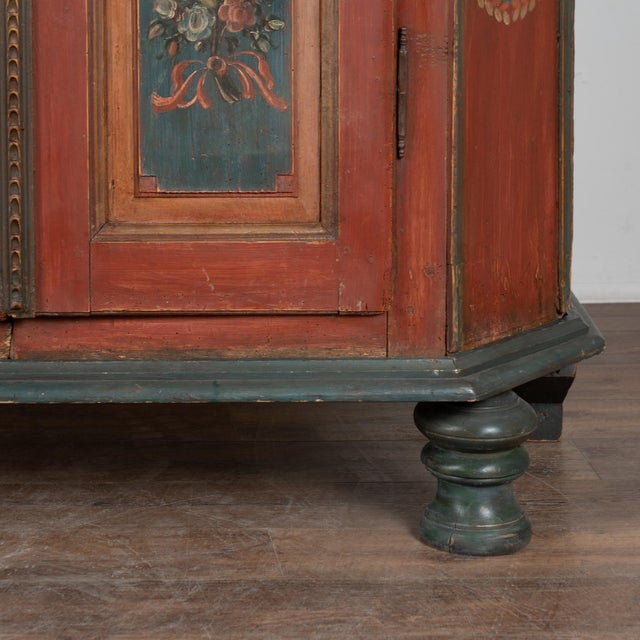 Swedish Hand-Painted Pine Armoire Dated 1823 For Sale - Image 13 of 14