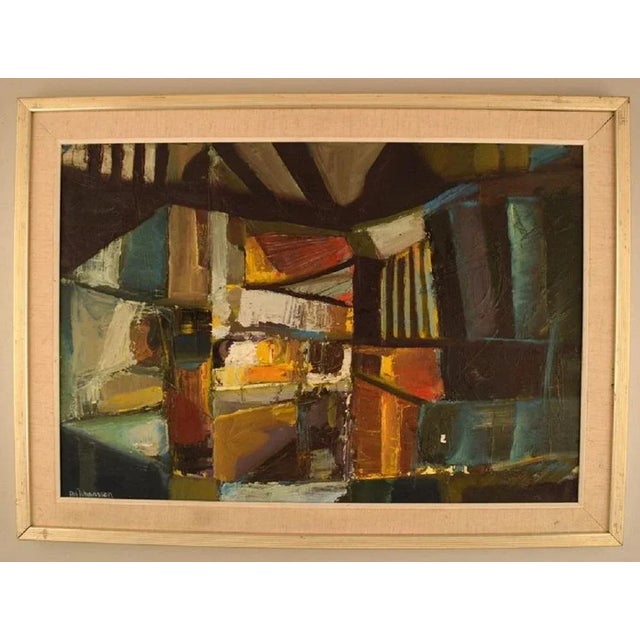 Alf Johansson (1934-2020), Swedish artist. Oil on canvas. Abstract composition. 1960 / 70s. The canvas measures: 64 x 43...