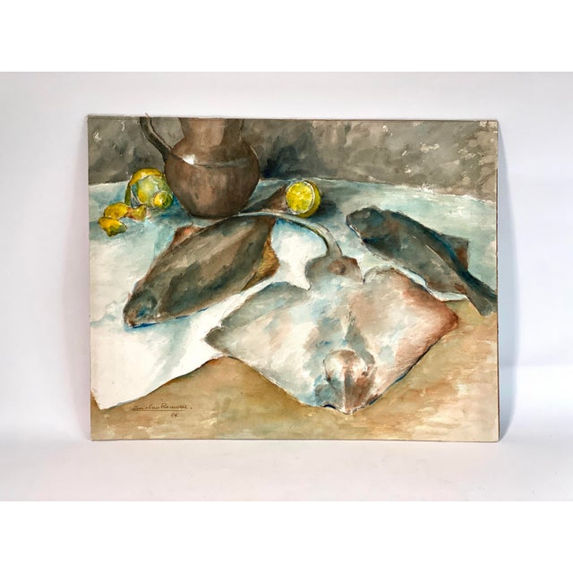 French French Fruits De Mer Stilllife Watercolor For Sale - Image 3 of 6