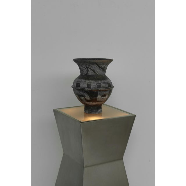Wood 1980s Geometric Pedestal Floor Lamp For Sale - Image 7 of 9