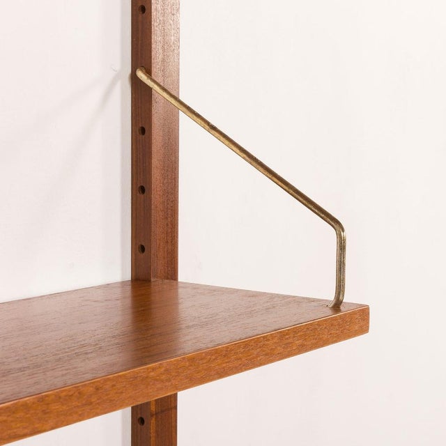 Teak Shleving Wall Unit with Bureau by Poul Cadovius for Cado,1960s For Sale - Image 13 of 18