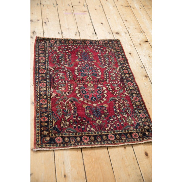 Traditional Vintage Fragment Sarouk Rug Mat - 2'3" x 3' For Sale - Image 3 of 9