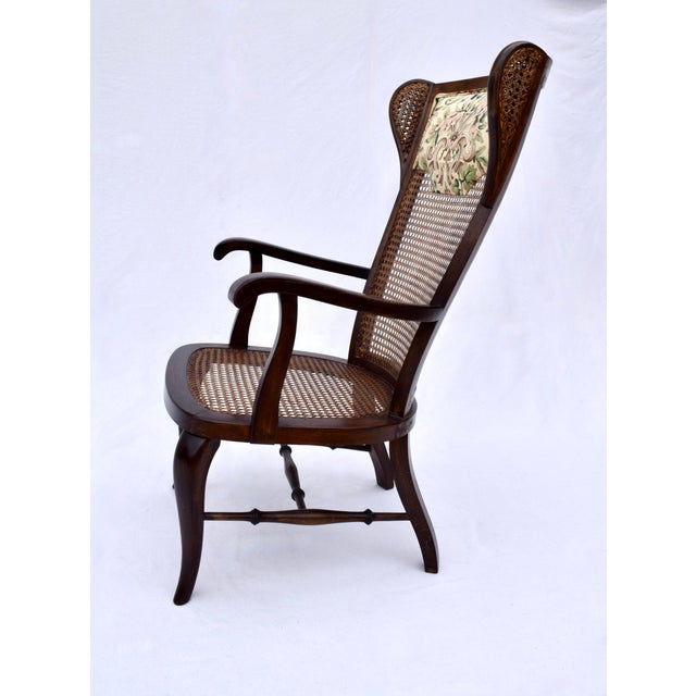 Mid 20th Century Gio Ponti Inspired Caned Wing Chairs For Sale - Image 5 of 12