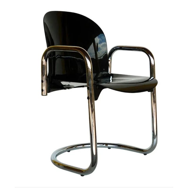 Black Black Chrome Dessau Tubular Chair by Tobia & Afra Scarpa for B&B Italia, 1970 For Sale - Image 8 of 8