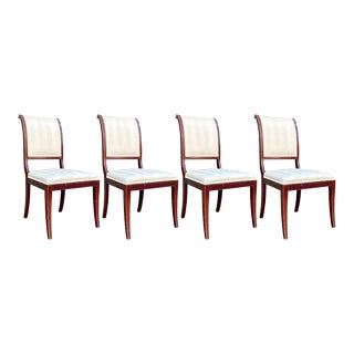 1980s Set of 4 Rolled Back Dining Chairs by Kindel For Sale