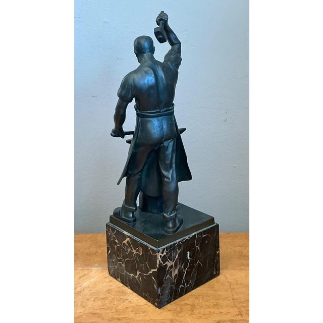 Late 20th Century Vintage Bronze Blacksmith Sculpture For Sale - Image 5 of 14
