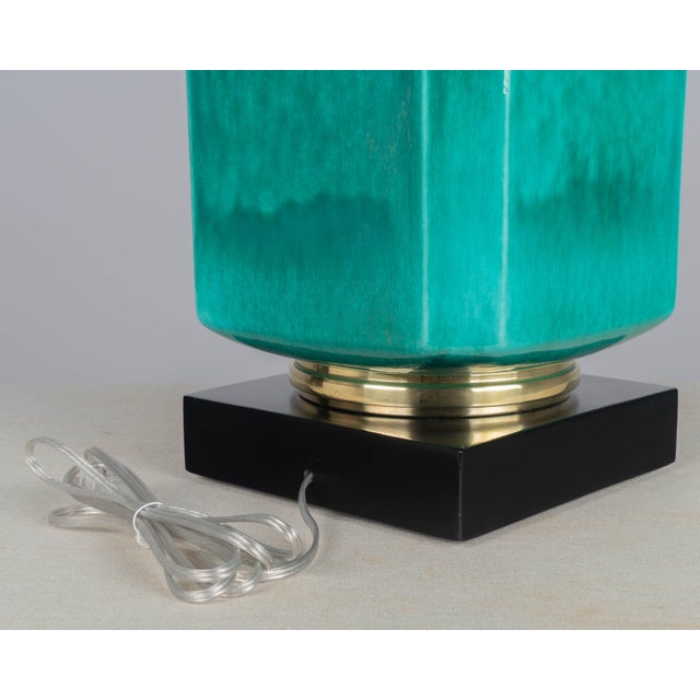 Wood Mid Century Edwin Cole Stiffel Lamp For Sale - Image 7 of 11