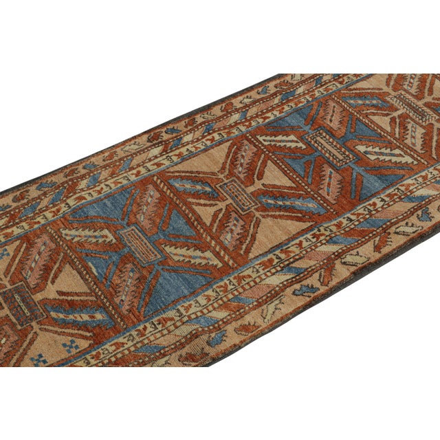 Rug & Kilim Rug & Kilim’s Tribal Style Runner Rug in Beige, Red and Blue Geometric Patterns For Sale - Image 4 of 7